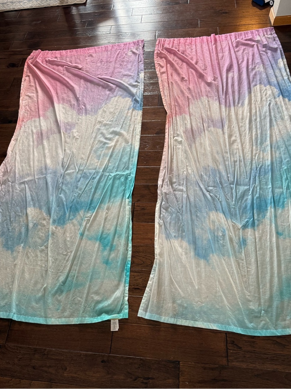 Pottery barn teen rainbow sky sheer curtain panels